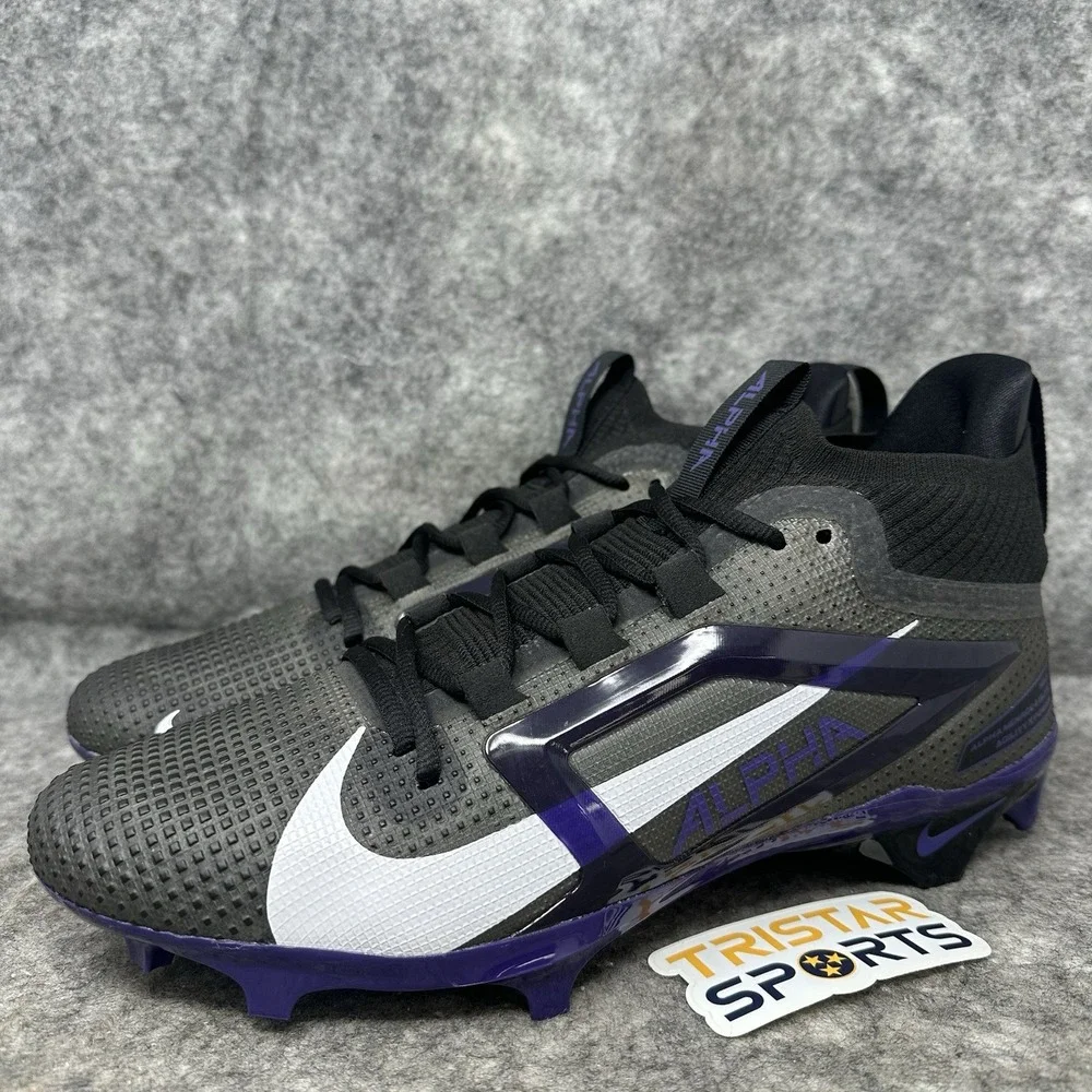 Nike Alpha Menace 4 Elite Football Cleats Mens Size 12 Black Purple FZ7701-005